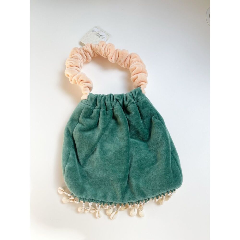 Free People Vancouver Velvet Clutch with shell-fringe. Pouch Purse - Picture 8 of 8